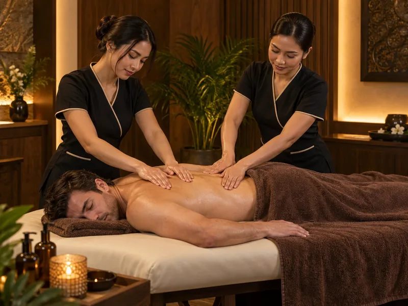 Four Hands Massage service illustration at Kainos Spa